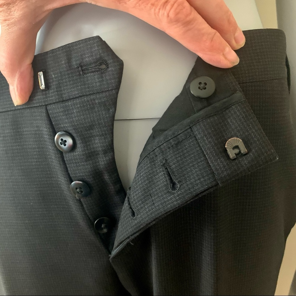 PRADA Men’s Virgin Wool Black Houndstooth Trousers Dress Pants Luxury Designer - Picture 5 of 15